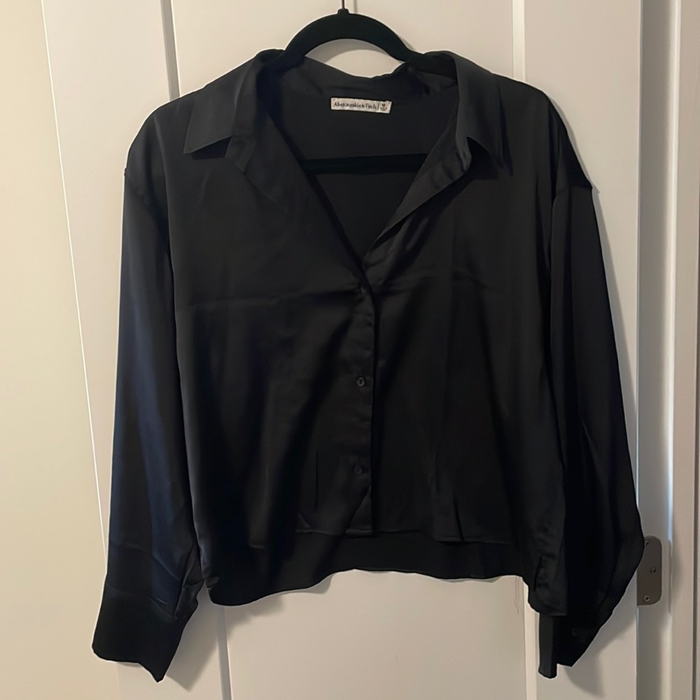 Nwot Abercrombie And Fitch Cropped Button Down - image 1